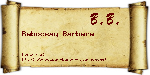 Babocsay Barbara névjegykártya